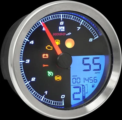 Koso Black Electronic Speedometer Tachometer for Harley Iron 883 14-22