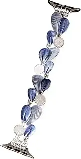 [NFGEGPKPHA] Metal Strap Watch Band Girls Feather Jewelry Stretch Bracelet Fit For Iwatch98765SE Women 40 41 44 45mm Colors Irregular Wrist