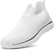 [Sosenfer] Slip-in Shoes, Women's Slip-on Trainers, Comfortable Walking, Casual Shoes, 1772 White, 10 AU