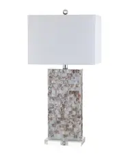 JONATHAN Y Designs Cannon 29in Seashell and Crystal LED Table Lamp