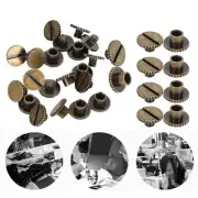30 Set 9.5x4mm Nail 4mm Screw Book Rivets Knurling Binding Button Tack(Bronze)