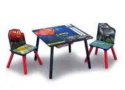 Delta Children Cars Mcqueen Kids Table and Chair Set with Storage (2 Chairs Incl