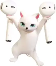 Upgraded Anti-drop Magnetic Cute Dance Cat Airpod Holder Headphone Stand Earbuds Holder For Apple Airpods 1& 2 3 Pro,unique Birthday Bday Present Gift