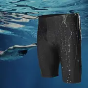 Swim Jammers for Men, Pro Racing Training Swimsuit, Quick Dry Chlorine Resistant Endurance, Fast, Flexible, Comfortable Black Swim Trunks