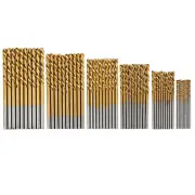 60PCS 1mm/1.5mm/ 2mm/2.5mm/3mm/3.5mm Titanium-Coated High-Speed Steel Twist Drill Bit Set Diverse Sizes Precision Crafte