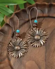 3” Bronze-tone Earring Set Bohemian Retro Drop Dangle New Free Ship B5929