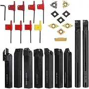 9PCS 16mm Shank Lathe Boring Bar Turning Tool Holder Set with Carbide Inserts