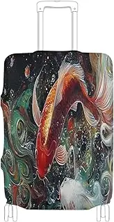 [Joisal] Yorkshire Terrier Dog Bath Luggage Covers Protectors Fit 18-32 Inch Luggage Cover Protector Tsa Approved, Suitcase Identifiers, Colorful Koi Fish, M 22-24 in