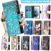 For iPhone 15 14 13 12 11 Pro Max XR 8/7 Plus Zipper Case Leather Wallet Cover