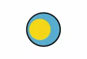 Patch badge print iron on glue flag roundel circle palau