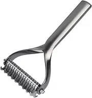 Pet Grooming Brush Double Sided Zinc Alloy Shedding Dematting Undercoat Rake Tool Puppy Cat Hair Comb Removing Open Knot Dog Massage Removal Cleaning Trimmer (Small)