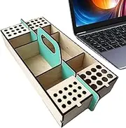 Art Storage Box, Large Capacity Art Storage Containers Wooden Tool Box, Portable Art Supplies Storage Organizer Paint Storage Organizer for Painting Kits Tools