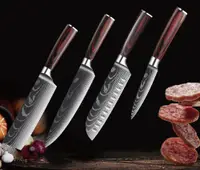 在飛比找松果購物優惠-大馬士革紋菜刀 廚師刀 切片刀 水果刀 廚師刀 料理刀 鋼刀