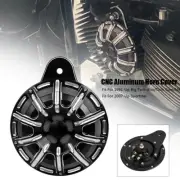Motorcycle 110dB CNC Cut Horn Speaker Cover Black Fit For Harley Big Twin 91-up