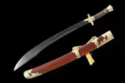 Piandao Chinese Dao (Sword) Sabre Sword Saber Folded Damascus Steel Blade Curved