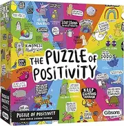 Gibsons Games Puzzle – Puzzle of Positivity by Katie Abey – 1000 Piece Puzzle for Kids and Adults – Ages 14 Years Old and Up, Various (GIBG6608)