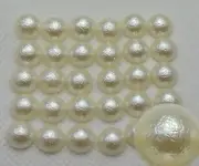 1000 Ivory Acrylic Textured Glitter Half Pearl Bead 6mm FlatBack Scrapbook Craf