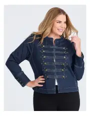 [Taking Shape] Cotton Military Denim Jacket in Washed Indigo