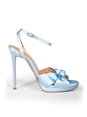 Blue Satin Bow Accent Sandals
