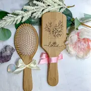 Personalised Wooden Hair Brush Engraved Bamboo Paddle Brush