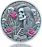 Eternal Beauty Challenge Coin - 1.57 Inch Zinc Alloy Motivational Token with Artistic Design and Inspiring Quote for Mindfulness and Reflection