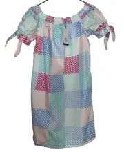 Vineyard Vines X Target Women's Size Small Dress Patchwork Logo Off Shoulder New