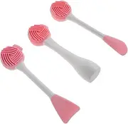 ASAKKURA 3pcs Silicone Face Mask Brush Facial Cleansing Brush Makeup Tool Cleaner Exfoliating Face Cleansing for Skincare Gentle Exfoliation Deep Pore
