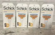 4X Schick Hydro Skin Comfort Stubble Eraser 1 Razor Handle + 2 Cartridges Ea New