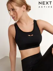 Black Active Sports Antibounce Dry Tech Extra High Impact C-H Bra (U54198) | $56