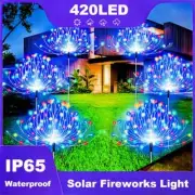 Solar Firework Lights Outdoor IP65 Waterproof 1 Pack with 8 Lighting Modes Light