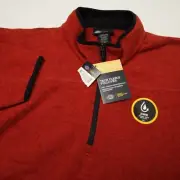 Dickies Jacket Mens 2XL XXL Orange 1/4 Zip Tech Fleece Pullover Water Repellent