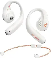 Soundcore by Anker AeroFit Pro Open-Ear Headphones, Ultra Comfort, Secure Fit, Ergonomic Design, Rich Sound with LDAC, Bluetooth 5.3, IPX5 Water-Resistant, 46H Playtime, App Control (Frost White)