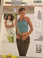 VTG Burda Start 2944 Easy Halter Top 2 Styles Clubs To Beach SZ 6-16 FF