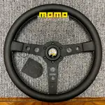 MOMO 14 英寸汽車改裝賽車方向盤高品質皮革方向盤運動型帶 MOMO 標誌