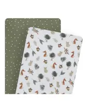 [LIVING TEXTILES] Bedside Bassinet Fitted Sheet Set in Multi