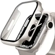Apple Watch Protective Case Compatible with Apple Watch 10, Screen Protector PC Protective Case for Apple Watch 10 Protective Case (42 mm, Titanium Gold)