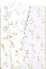 Hjvvr Tissue Paper,20sheets White Gold Leaf Wrapping Paper,50x35cm Leaves Tissue Paper for Gift Wrapping DIY Crafts Birthday