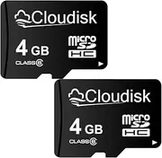 Pack of 2 Micro SD Card 4GB Flash Memory Card C6 Micro SDHC with SD Adapter (4 GB)