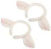 ifundom 2PCS Cute Lamb Ears Hair Band Plush Fleece Cartoon Headband for Adorable Sheep Headpiece for Performances and Parties Stylish Animal Costume Accessory