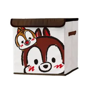 【SONA森那家居】迪士尼TSUM TSUM方形摺疊收納箱 衣物整理箱 置物箱(32x32x32 小熊維尼/米奇米妮)