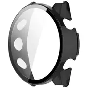 Compatible For Garmin Forerunner 970 Hard PC Watch Protective Case with Tempered Glass Film Black
