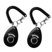 2PCS Dog Clicker - Professional Puppy Training Aid, Black Pet Trainer