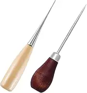 KALLORY Leather Stitching Awl Tool Wooden Handle Scratch Awl for Diy Craft Bookbinding