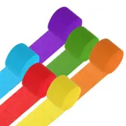 6Roll 1.8"x72FT Crepe Paper Streamers Decorations colors