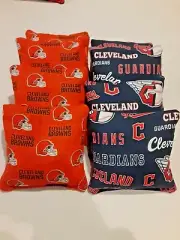 8 Cornhole Bag Set Corn Hole Cleveland Browns and Guardians O/BL