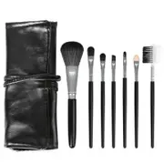 7Pcs Makeup Brushes Blush Eye Makeup Tool with PU Bag-Black