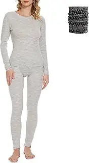 [MERINNOVATION] Merino Wool Base Layer Set for Women 100% Merino Wool Thermal Underwear Set