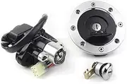 Yurefax Motobike Ignition Switch Gas Cap Cover, for Seat, Lock Key Set, for GSXR1000 SV650 TL1000R GSF1200 GS500 RGV250 Motorcycle Ignition Switch Key