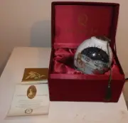 Beautiful Ne’Qwa Art Sledding Snow Scene Ornament Signed by Artist D. Morgan HTF