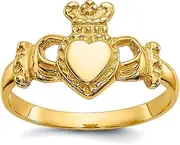 [JewelryWeb] 5mm 10k Solid Yellow Gold Polished Ladies Irish Claddagh Celtic Trinity Knot Ring Size 7.00 Band Style-Ring for Women